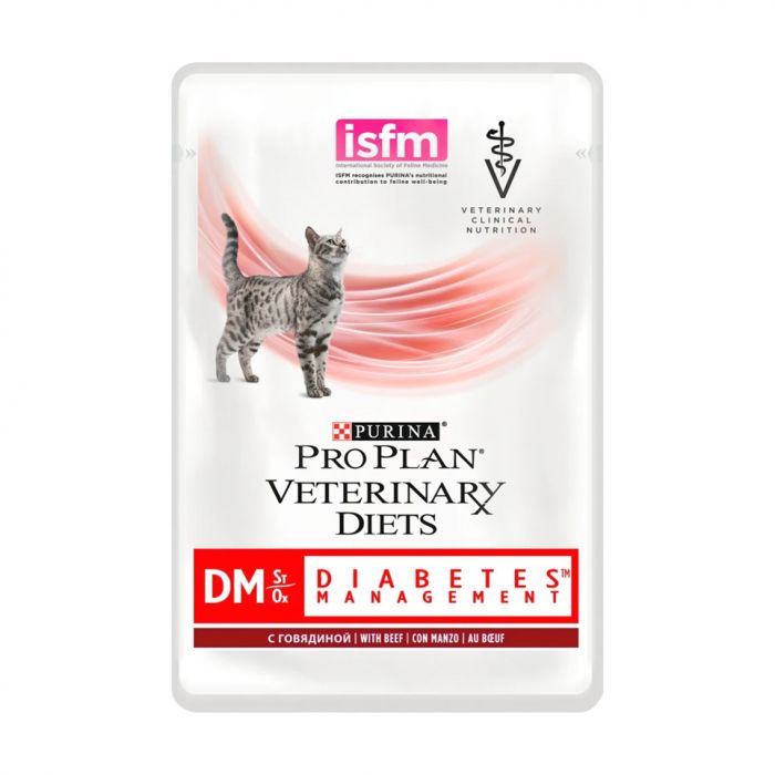 Purina (PPVD) Feline DM Diabetic Wet Food Beef 85g 10x4 VetPetNI
