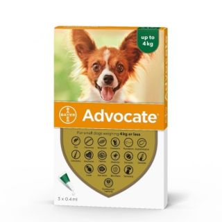 Advocate 40 mg + 10 mg Spot-on Solution for Small Dogs <4kg 1x3