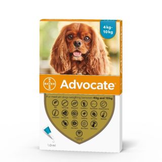 Advocate 100 mg + 25 mg Spot-on Solution for Medium Dogs 4-10kg 1x6