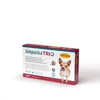 Simparica Trio Chewable Tablets for Dogs 1.25–2.5 kg 1x3