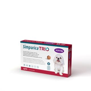Simparica Trio Chewable Tablets for Dogs >2.5–5 kg 1x3