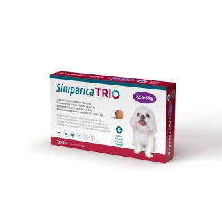 Simparica Trio Chewable Tablets for Dogs >2.5–5 kg 1x6