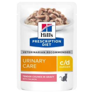 Hills Prescription Diet c/d Urinary Care Stress Wet Cat Food with Salmon 85g - 12 Pack