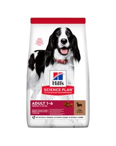 Hills Science Plan Adult Medium Lamb and Rice Dry Dog Food 14kg 604357