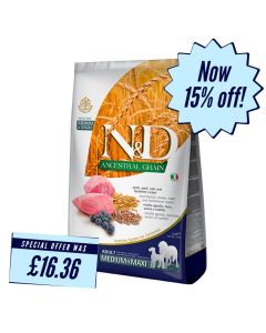 ND Ancestral Grain Lamb & Blueberry Adult Dog Medium & Maxi 2.5kg